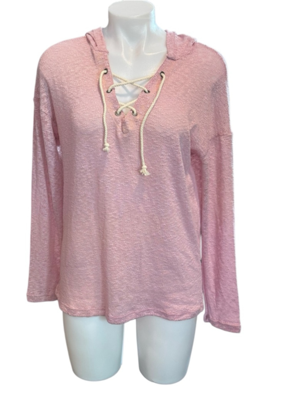 Women's ever hottie Pink Lace-Up Hoodie L euc